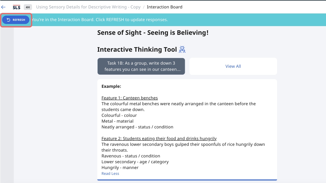 Attempt an Interactive Thinking Tool Component