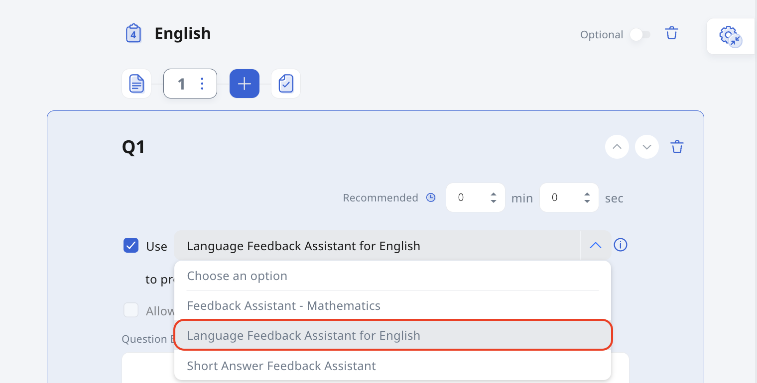 (C1,ii) Add Language Feedback Assistant for English (LangFA-EL)