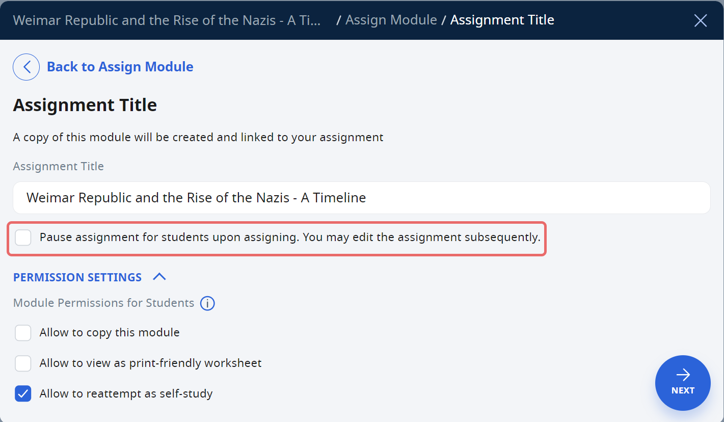 Create Assignments