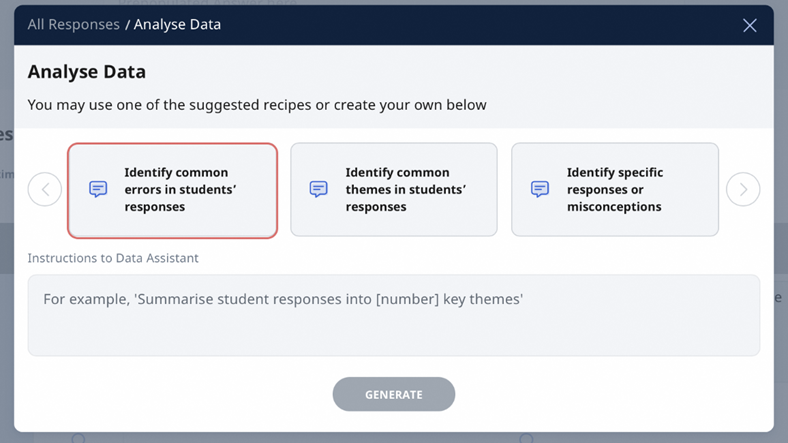 Analyse Students’ Responses with Data Assistant