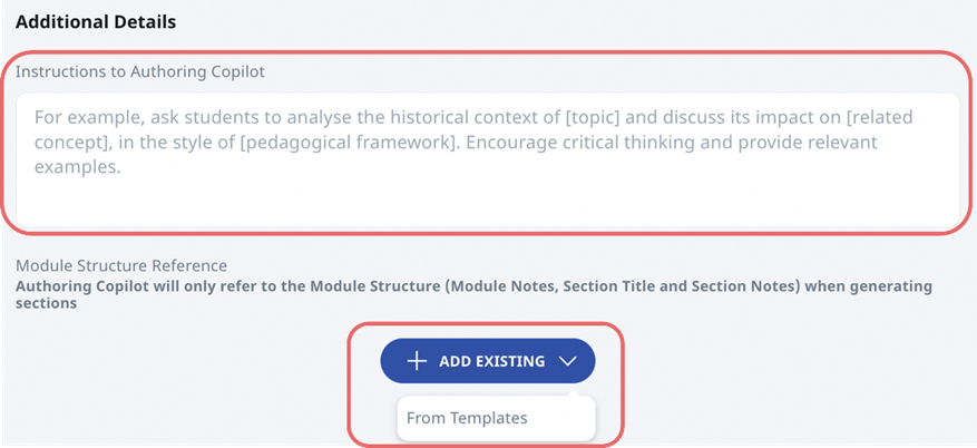 Use Authoring Copilot to create New Sections