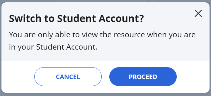 Switch to Student Account