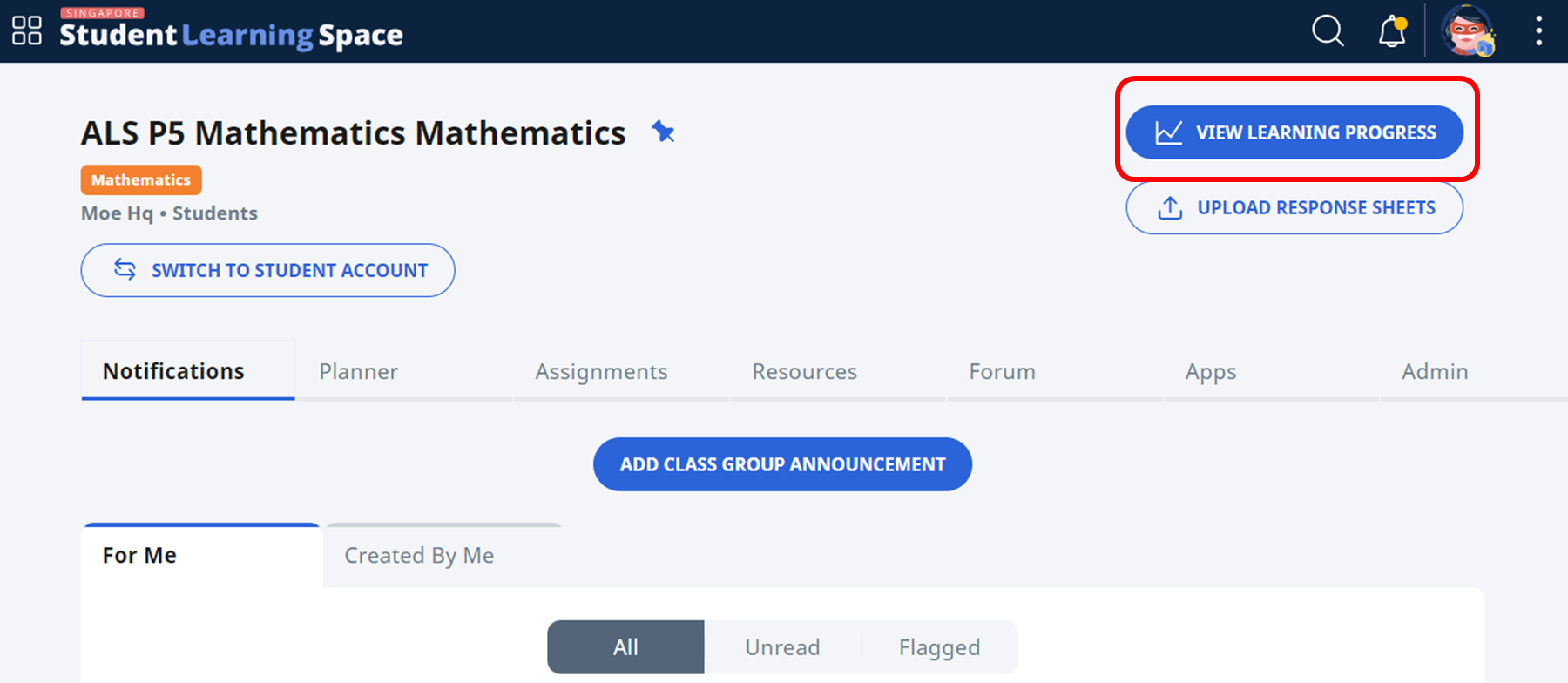 View ALS Learning Progress